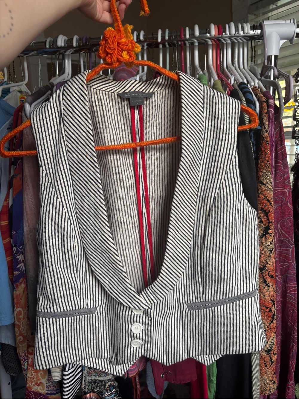 Striped Black and White Tailored Vest